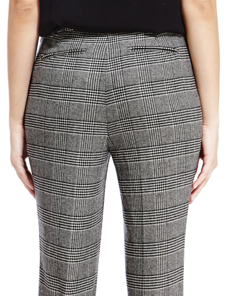 Luxury New Wool Blend Checked Modern Slim Leg Trousers with Cashmere 4 of 4
