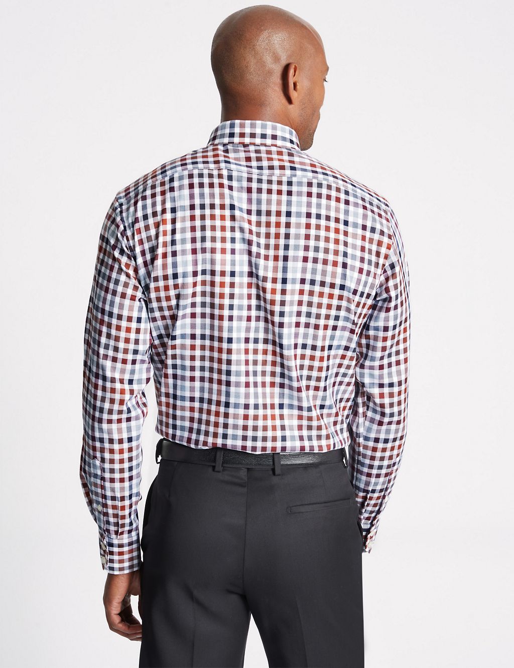 Luxury Pure Cotton Checked Shirt 4 of 5