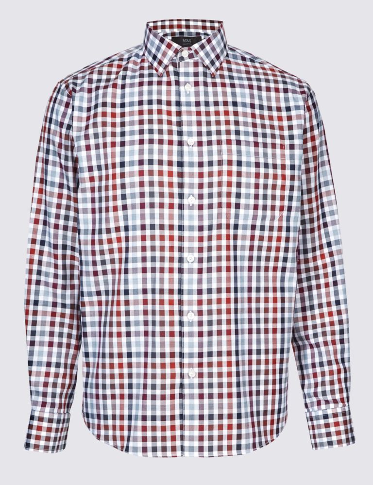 Luxury Pure Cotton Checked Shirt 2 of 5