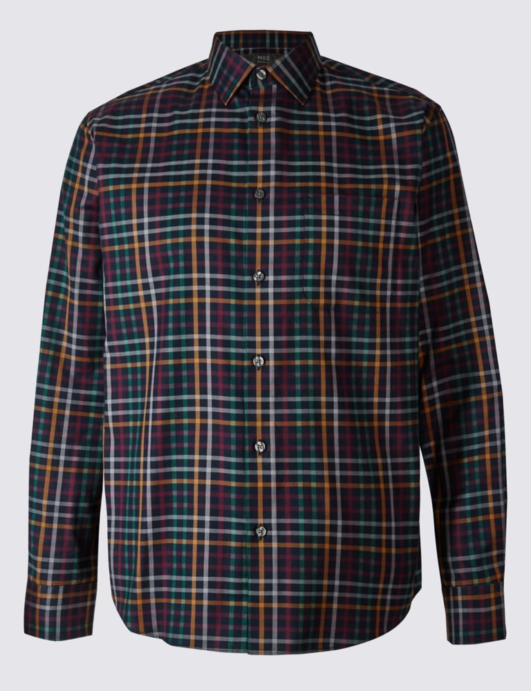 Luxury Pure Cotton Checked Shirt 2 of 4
