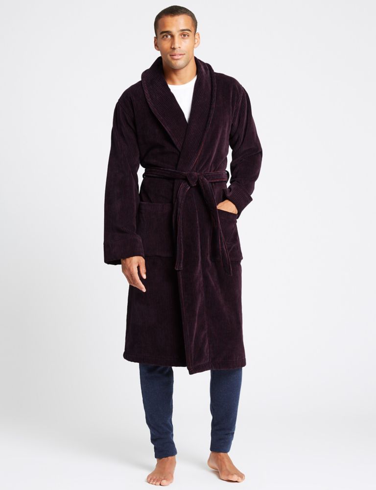 Luxury Pure Cotton Dressing Gown with Belt 1 of 4