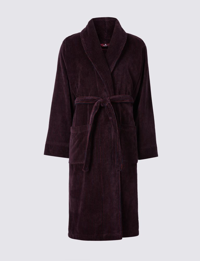 Luxury Pure Cotton Dressing Gown with Belt 2 of 4