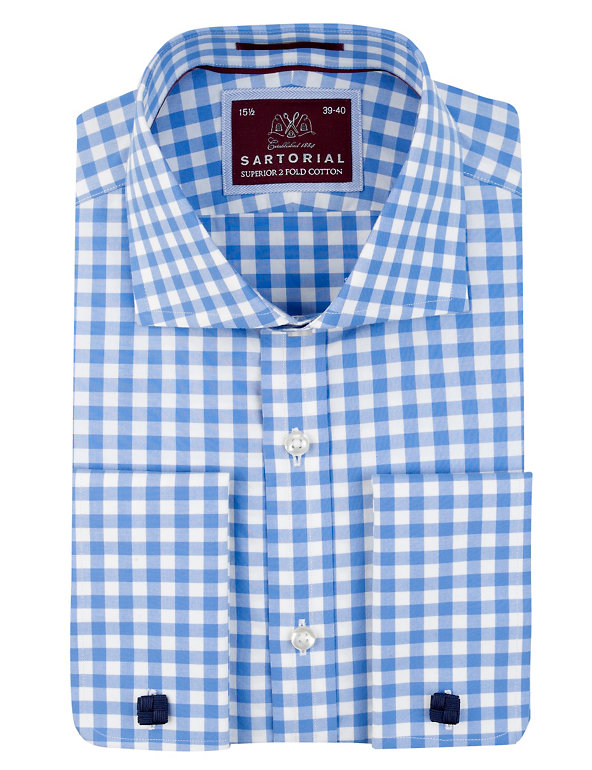 Luxury Pure Cotton Gingham Checked Shirt Image 1 of 1