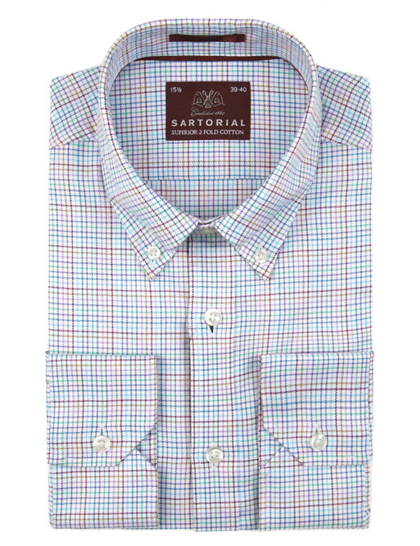Luxury Pure Cotton Multi-Checked Shirt Image 1 of 1