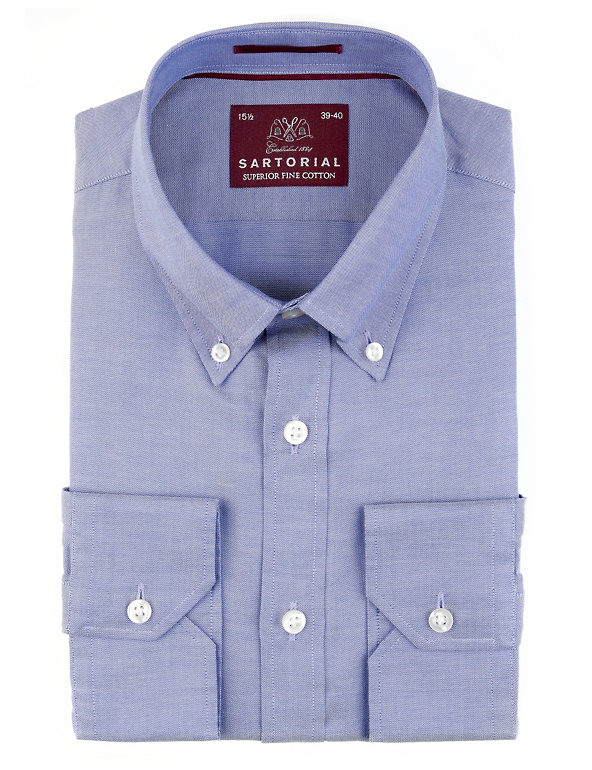 Luxury Pure Cotton Oxford Weave Shirt Image 1 of 1