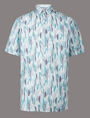 Luxury Pure Cotton Printed Shirt Image 2 of 5