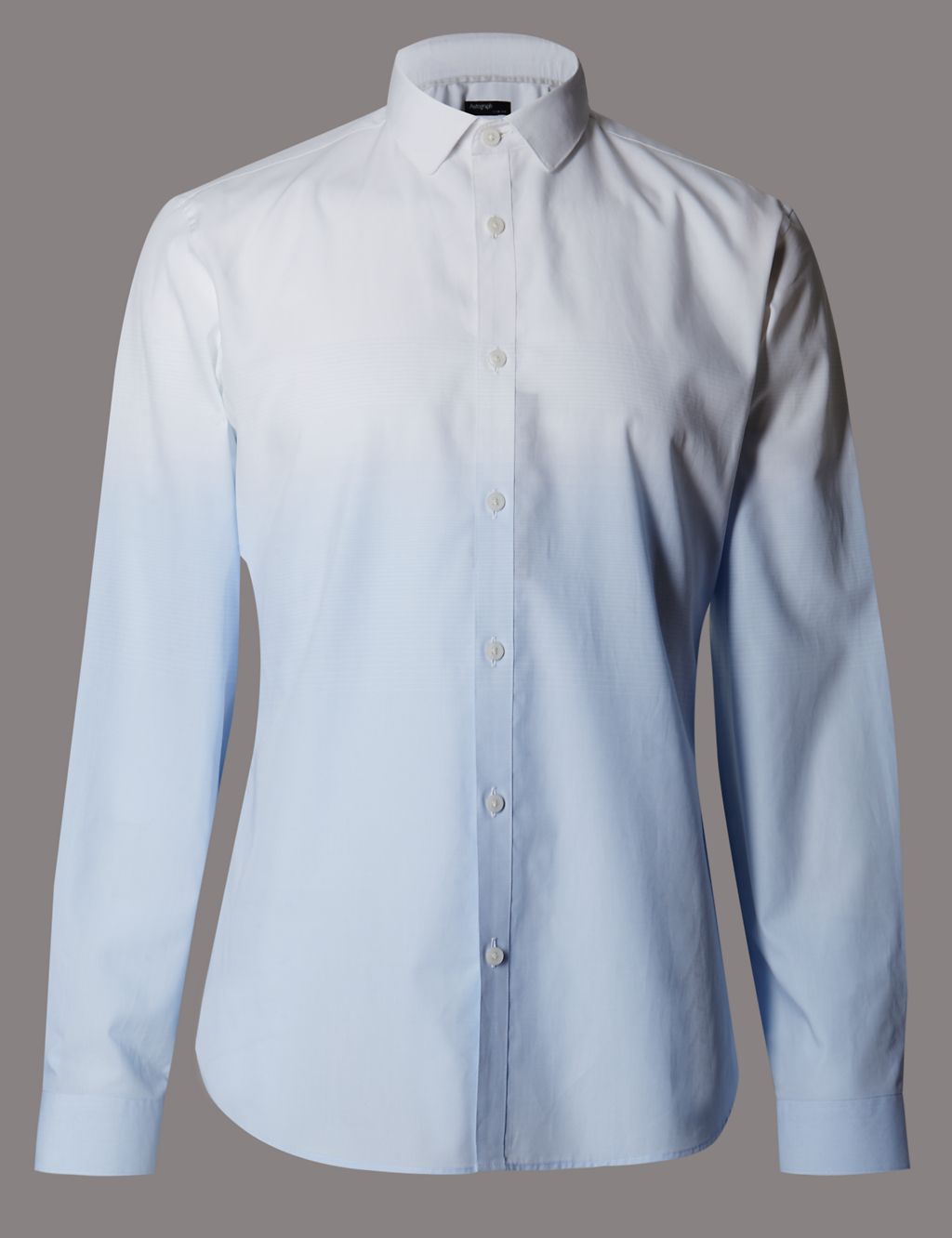 Luxury Pure Cotton Slim Fit Dip Dye Shirt 1 of 5