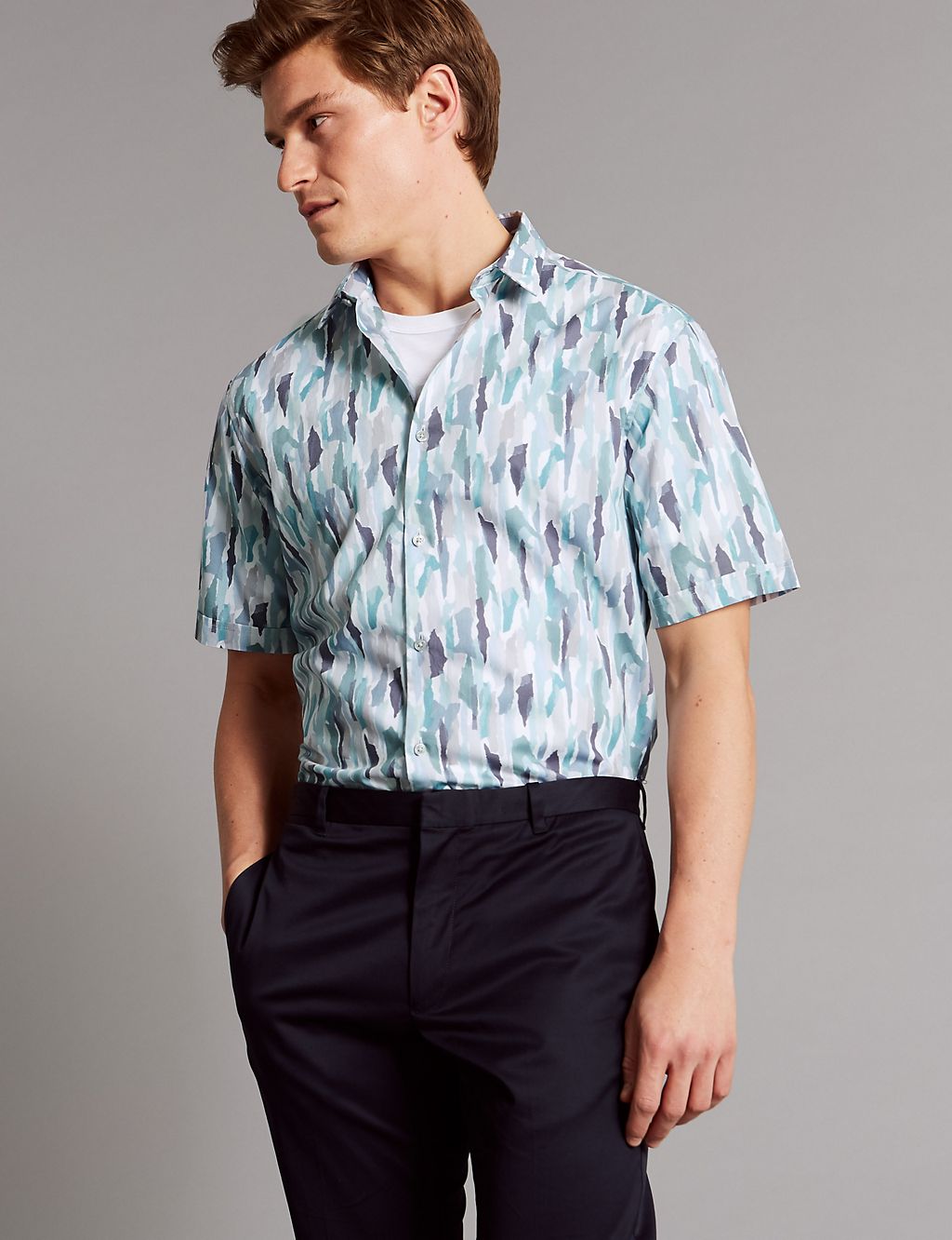 Luxury Pure Cotton Slim Fit Printed Shirt 2 of 5