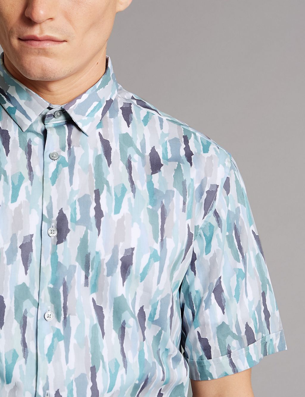 Luxury Pure Cotton Slim Fit Printed Shirt 5 of 5