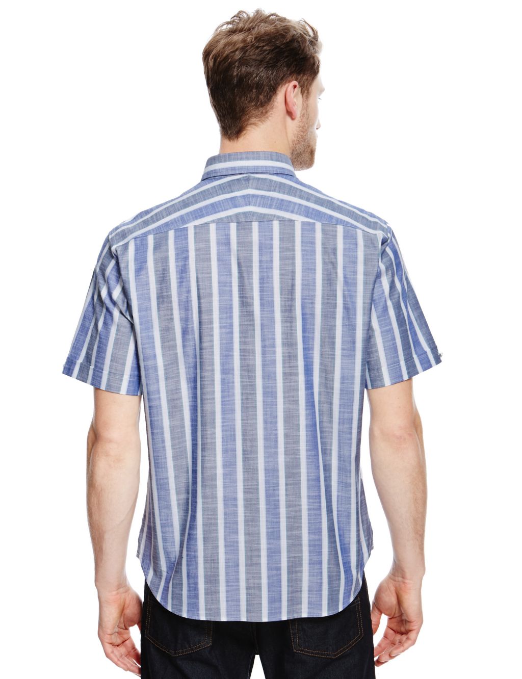 Luxury Pure Cotton Slub Striped Shirt 2 of 4