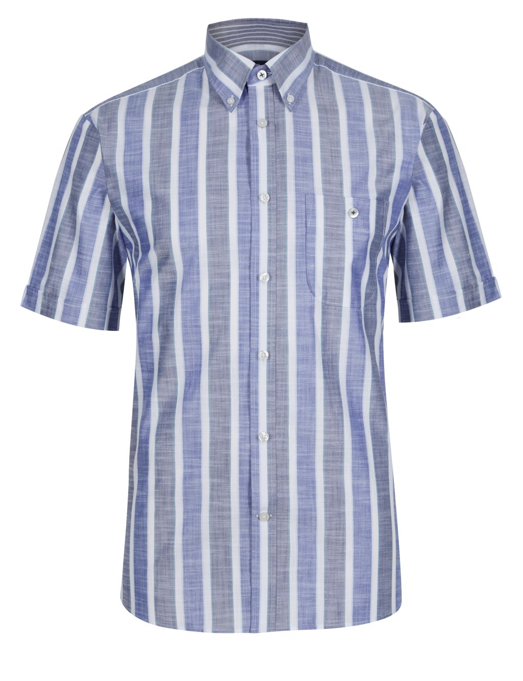 Luxury Pure Cotton Slub Striped Shirt 1 of 4