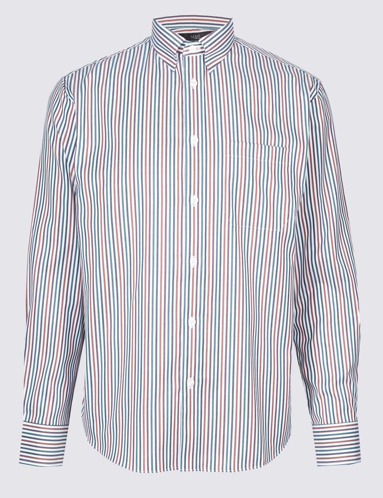 Luxury Pure Cotton Striped Shirt 2 of 5