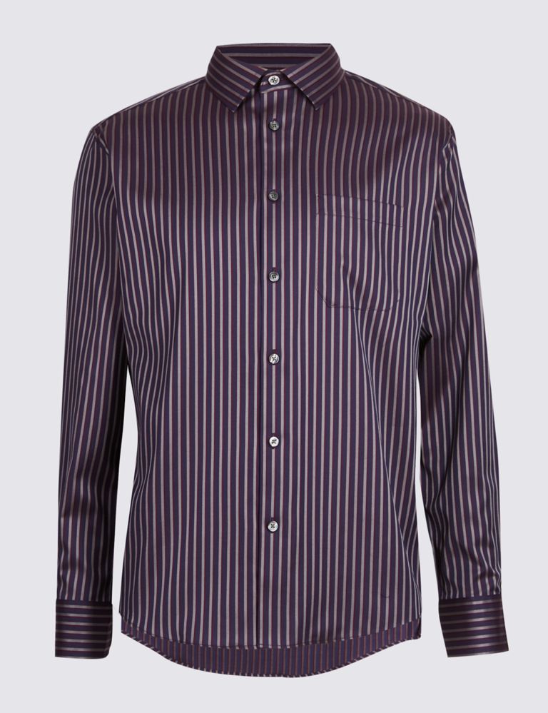 Luxury Pure Cotton Striped Shirt 2 of 2