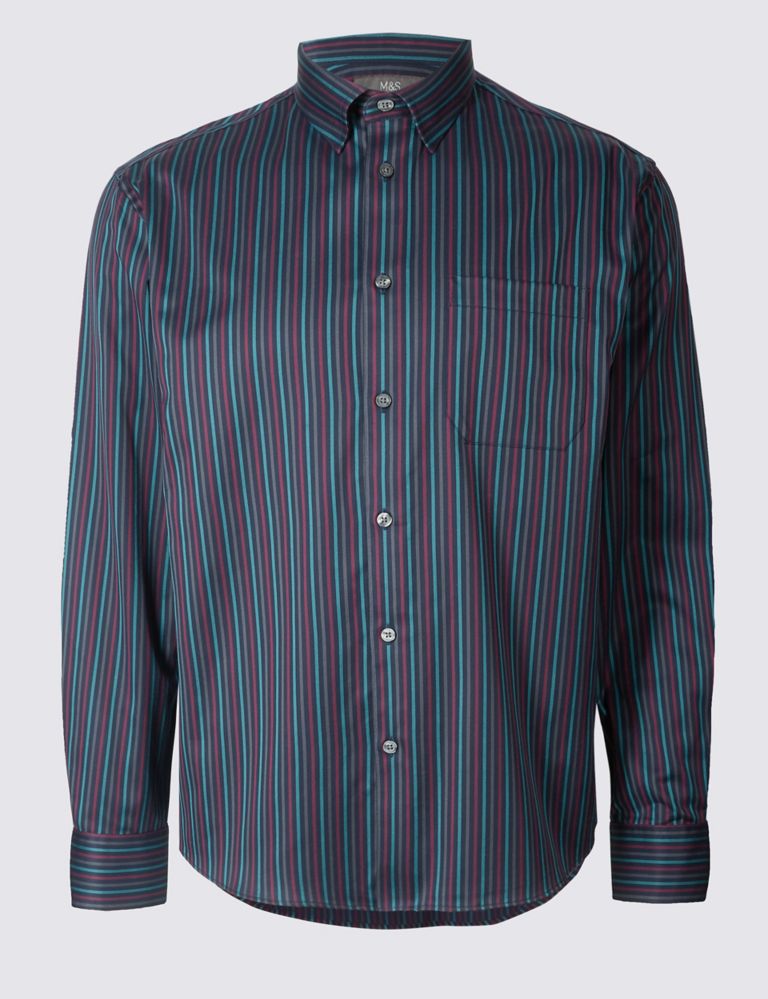 Luxury Pure Cotton Striped Shirt 1 of 2