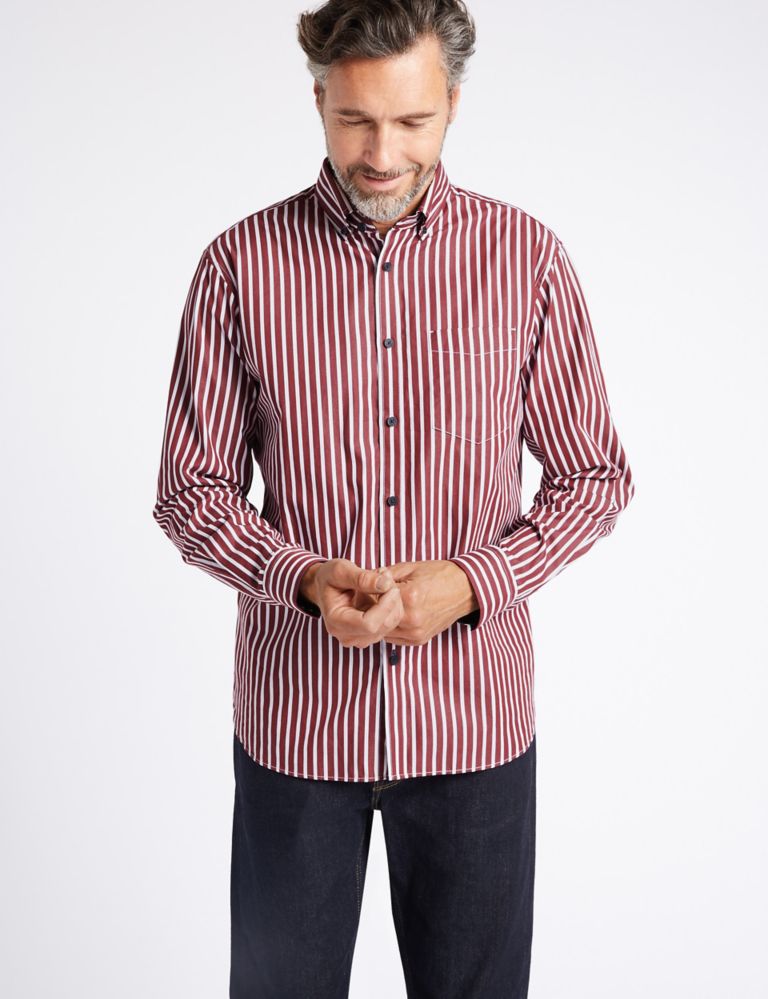 Luxury Pure Cotton Striped Shirt 1 of 5