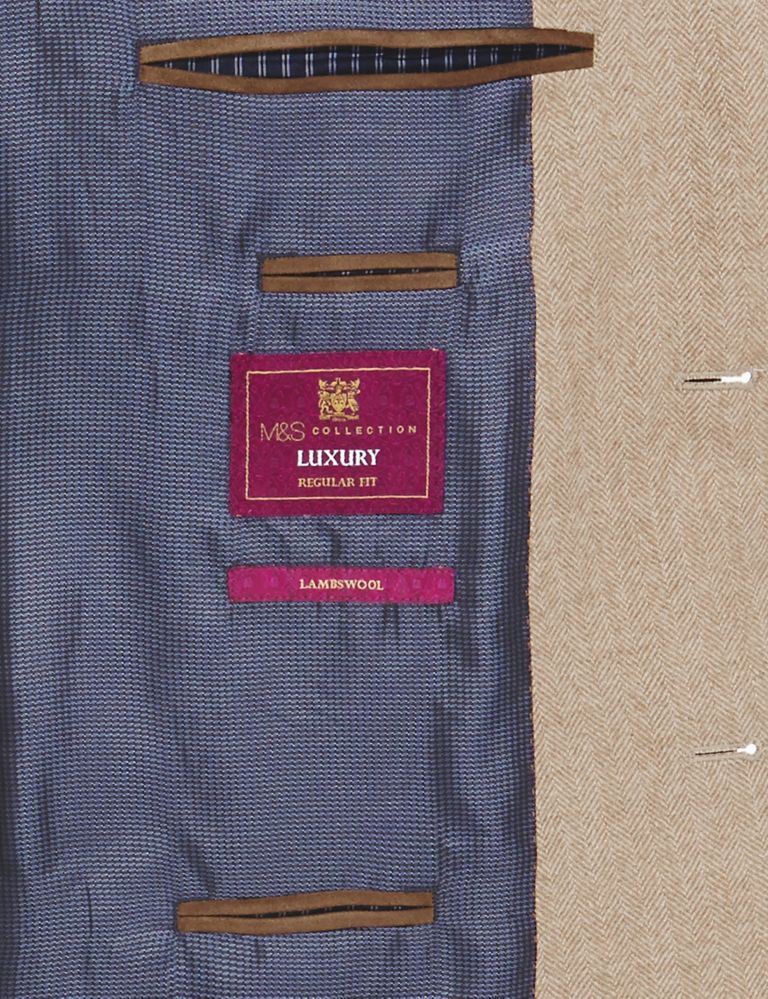 Luxury Pure Lambswool 2 Button Herringbone Jacket 5 of 6