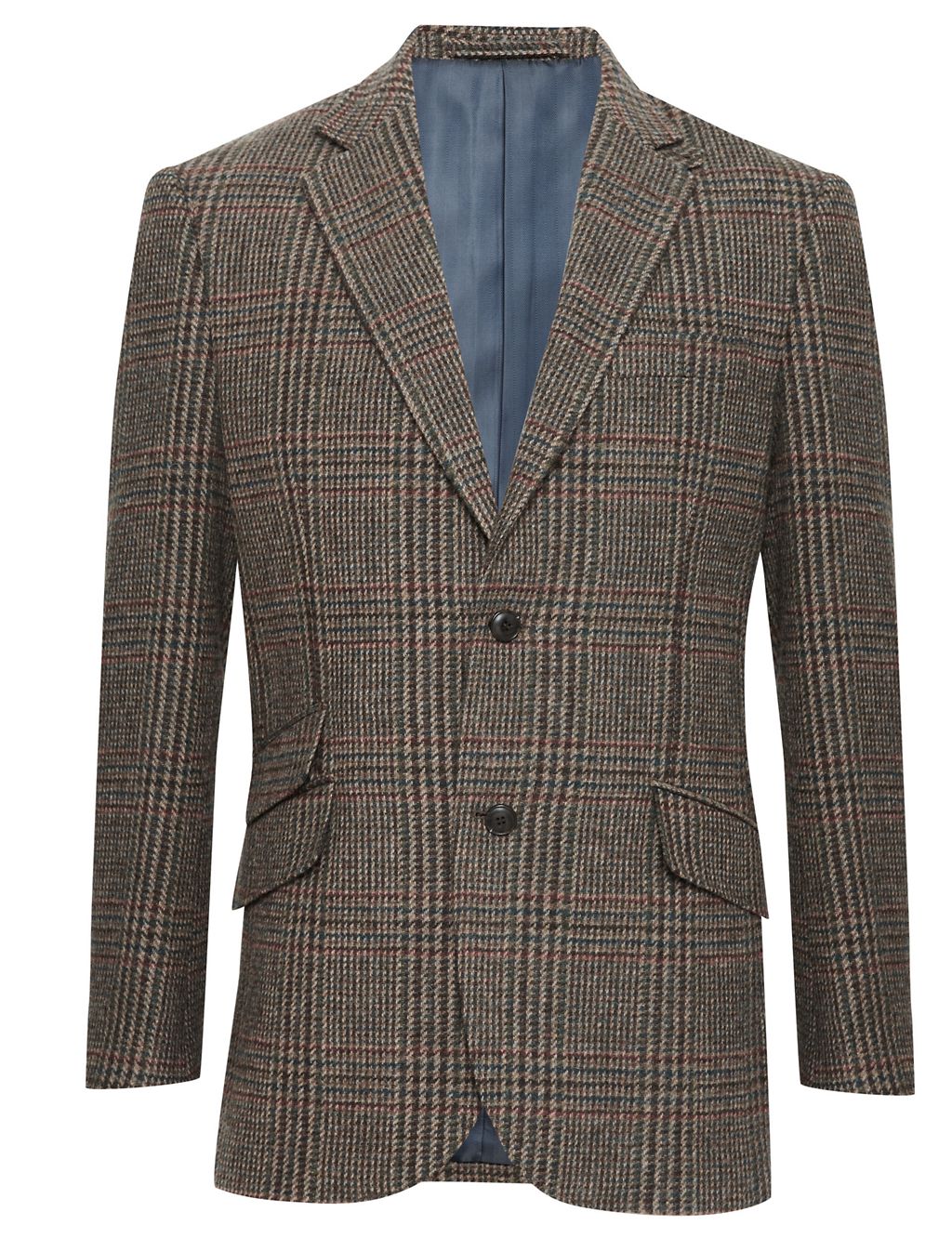 Luxury Pure New Wool 2 Button Multi-Checked Jacket 2 of 6