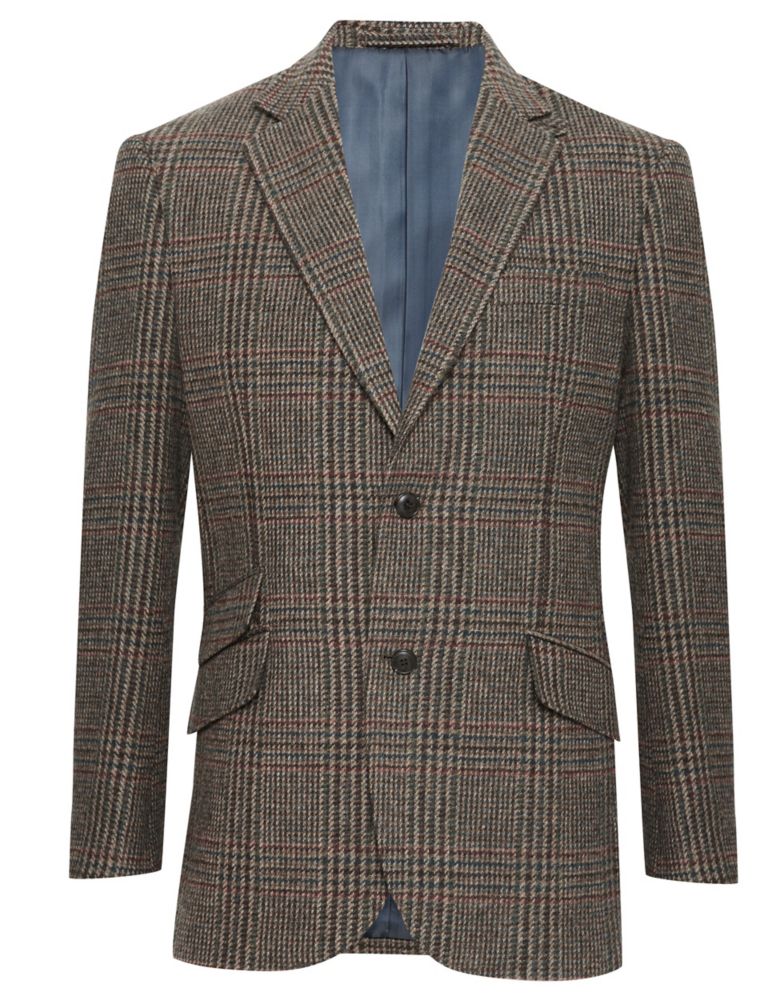 Luxury Pure New Wool 2 Button Multi-Checked Jacket 3 of 6