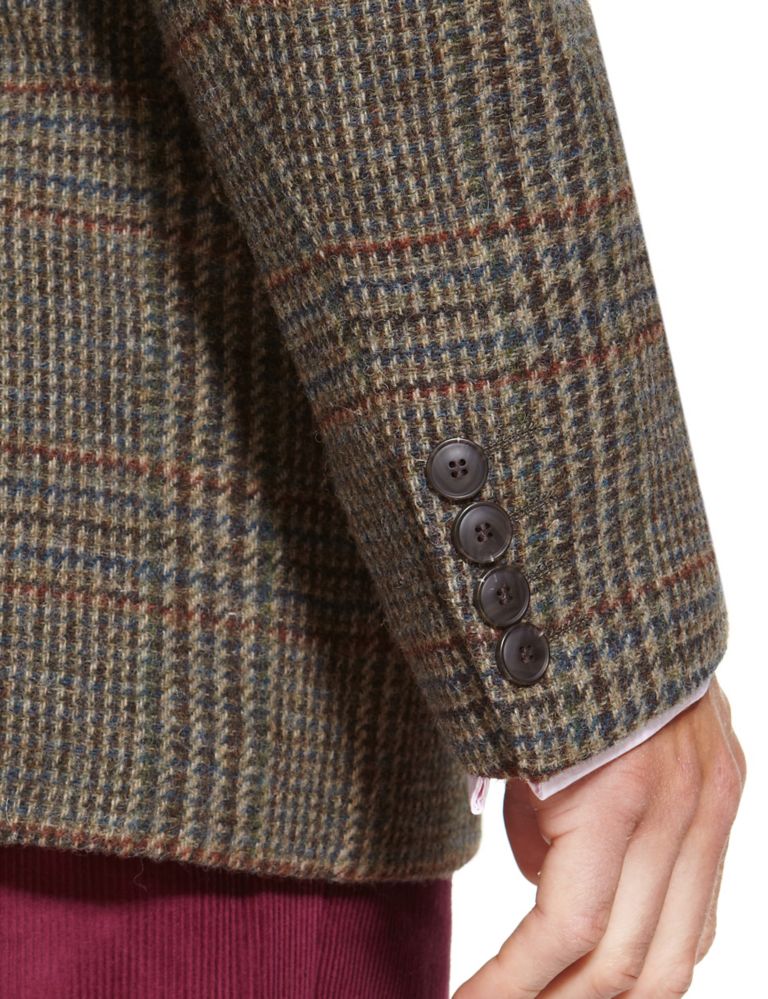 Luxury Pure New Wool 2 Button Multi-Checked Jacket 6 of 6
