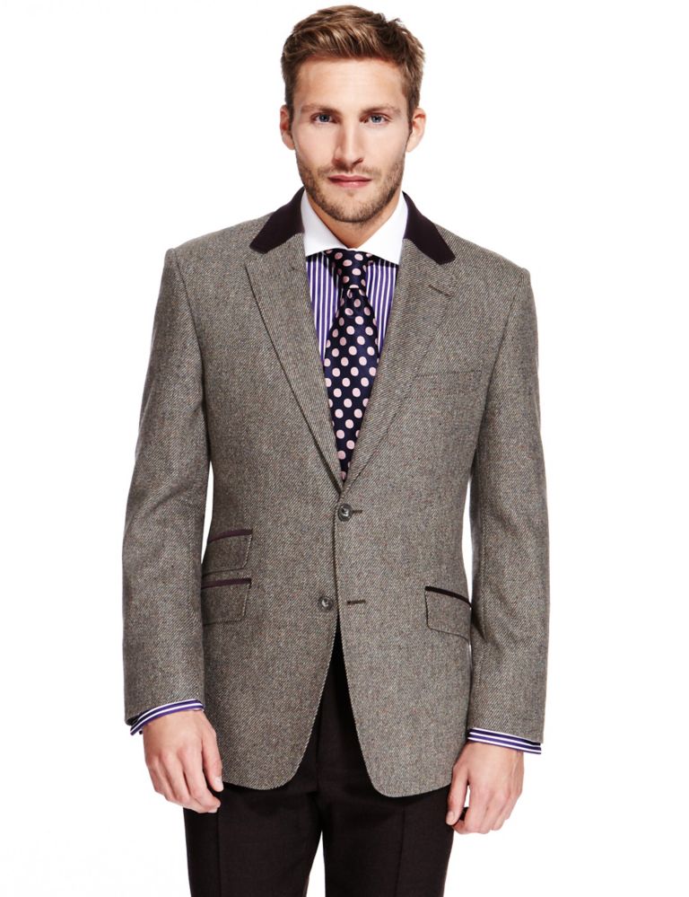 Luxury Pure New Wool 2 Button Twill Jacket 1 of 7