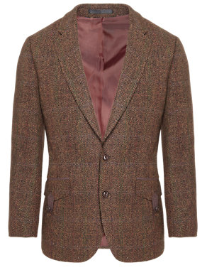 Luxury Pure New Wool Harris Tweed Checked Jacket Image 2 of 9