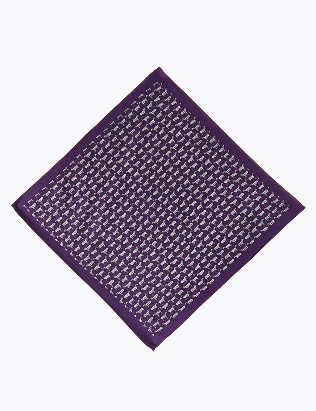 Luxury Pure Silk Zebra Print Pocket Square 1 of 2