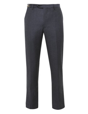 Luxury Pure Wool Flat Front Flannel Trousers Image 2 of 4