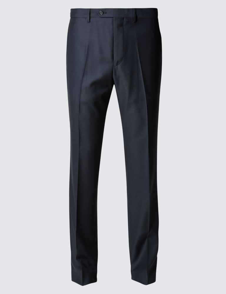 Luxury Pure Wool Flat Front Trousers 2 of 3