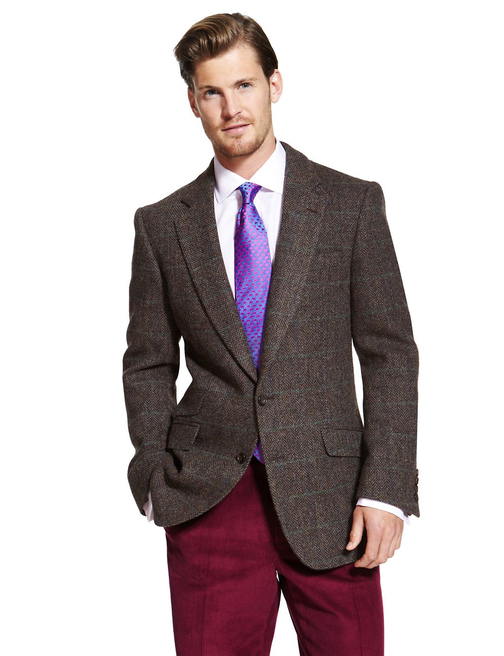 Luxury Pure Wool Harris Tweed Checked Jacket 3 of 8