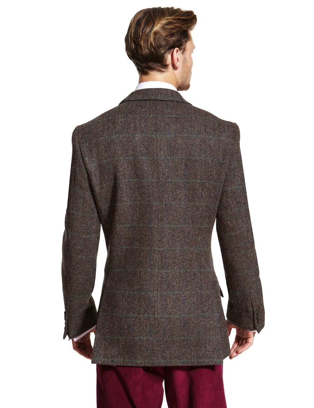 Luxury Pure Wool Harris Tweed Checked Jacket 7 of 8