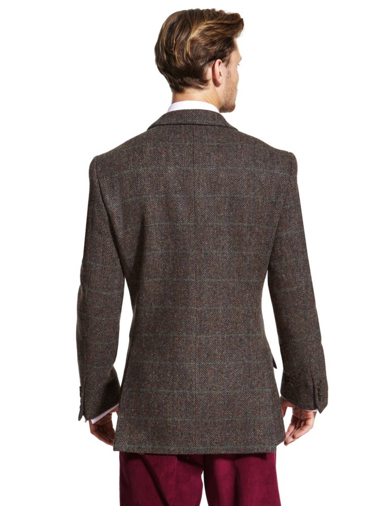 Luxury Pure Wool Harris Tweed Checked Jacket 4 of 8