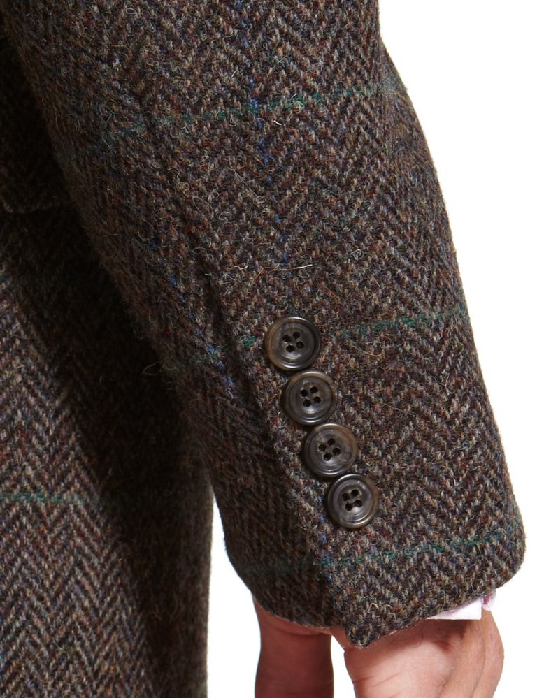 Luxury Pure Wool Harris Tweed Checked Jacket 6 of 8