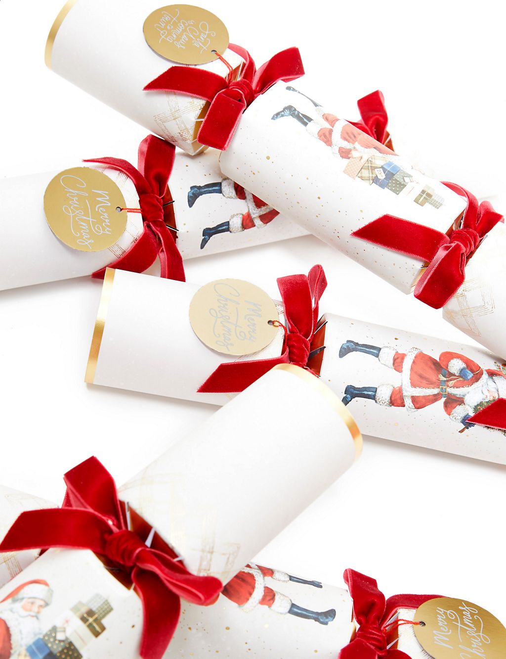 Luxury Red & White Christmas Crackers - 8 Pack 2 of 4