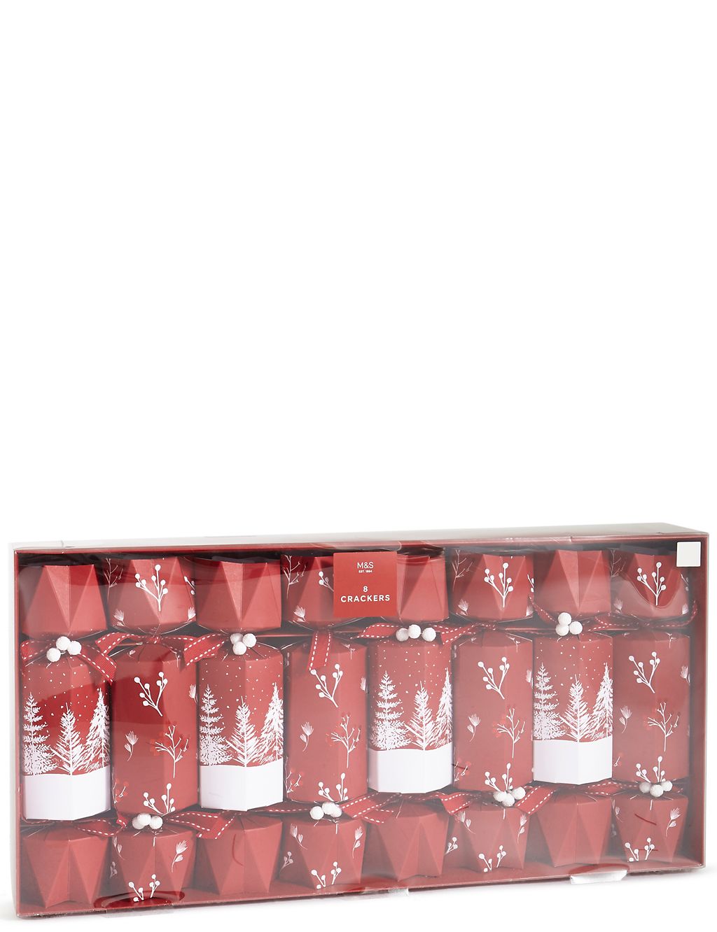 Luxury Red Trees Christmas Crackers Pack of 8 3 of 4