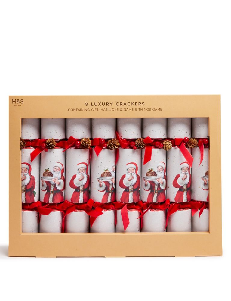 Luxury Santa Design Christmas Crackers - Pack of 8 in 2 Designs 1 of 4