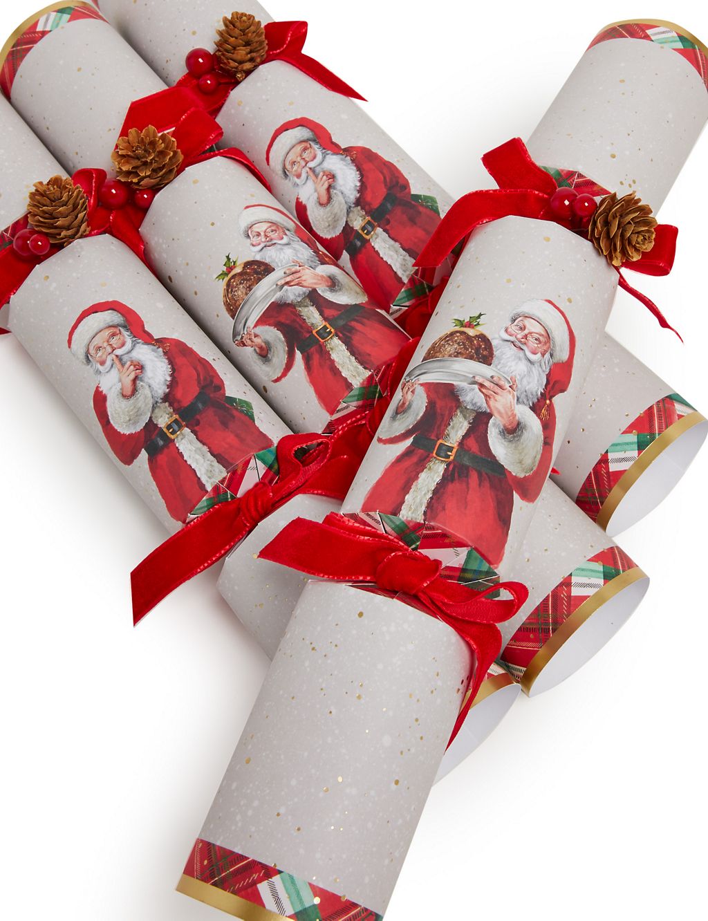 Luxury Santa Design Christmas Crackers - Pack of 8 in 2 Designs 2 of 4