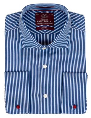 Luxury Sartorial Pure Cotton Slim Fit Striped Shirt | M&S