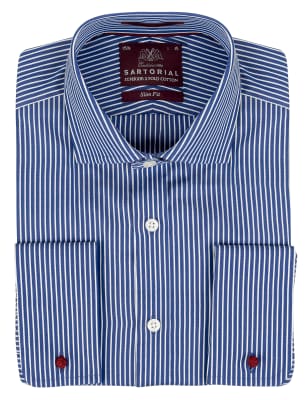 Luxury Sartorial Pure Cotton Slim Fit Striped Shirt | M&S