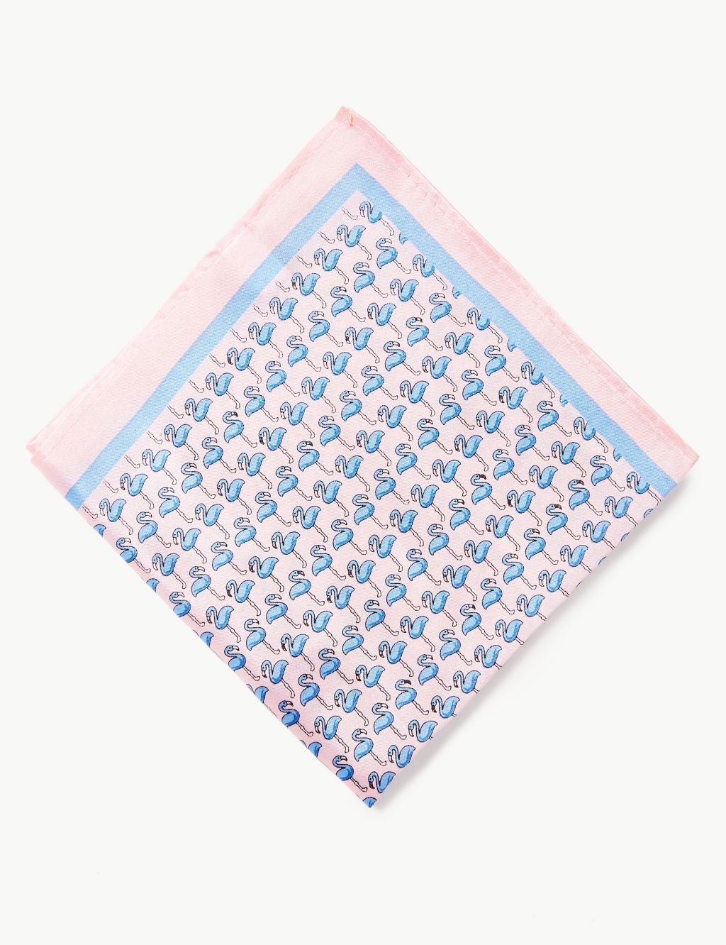 Luxury Silk Flamingo Design Pocket Square 1 of 2