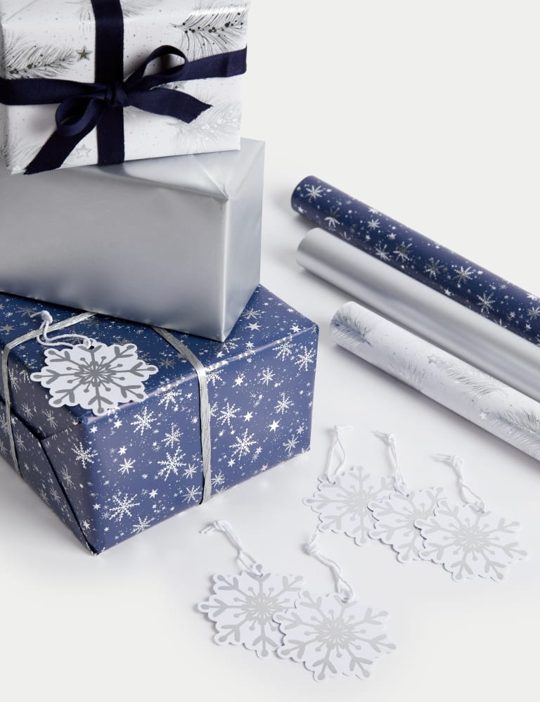 Blue and silver wrapping paper outlet