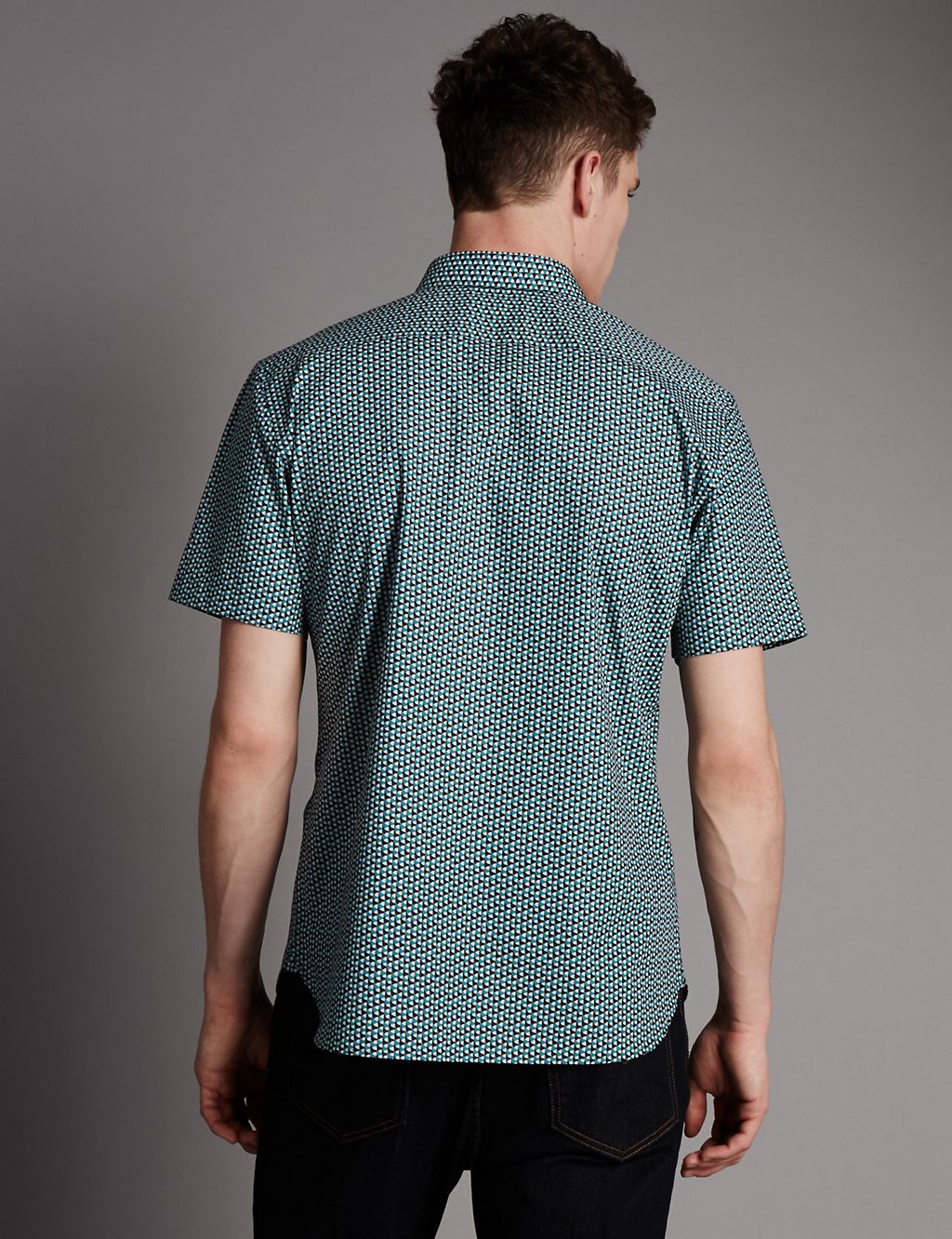 Luxury Supima® Cotton Geometric Print Shirt 2 of 3