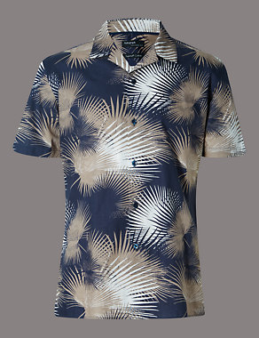 Luxury Supima® Cotton Palm Print Shirt Image 2 of 4