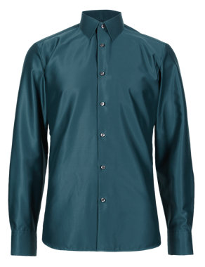 Luxury Supima® Cotton Tailored Fit Long Sleeve Shirt Image 2 of 5