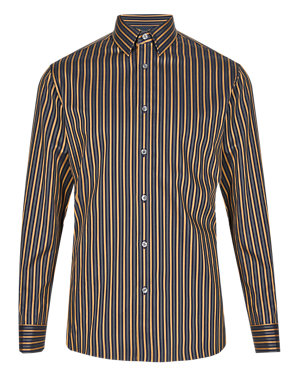 Luxury Supima® Cotton Tailored Fit Striped Shirt Image 2 of 5