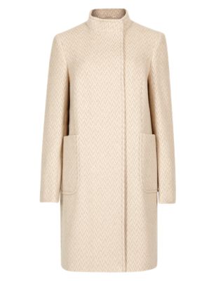 Luxury Wool Blend Herringbone Coat with Cashmere Image 2 of 4
