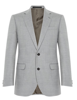 Luxury Wool Rich 2 Button Textured Jacket Image 2 of 10
