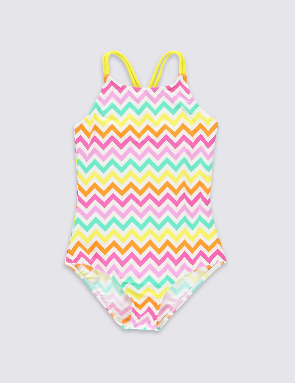 Lycra® Xtra Life™ Chevron Striped Swimsuit (5-14 Years) Image 1 of 2