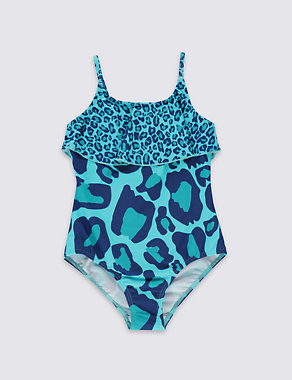 Lycra® Xtra Life™ Chlorine Resistant Leopard Print Swimsuit (5-14 Years) Image 2 of 3
