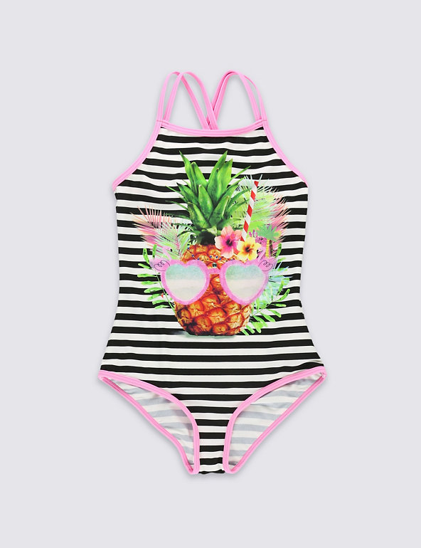 Lycra® Xtra Life™ Chlorine Resistant Pineapple Print Swimsuit (5-14 Years) Image 1 of 2