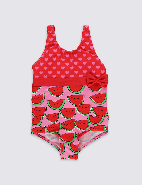 Lycra® Xtra Life™ Chlorine Resistant Watermelon & Heart Print Swimsuit (1-7 Years) Image 1 of 2